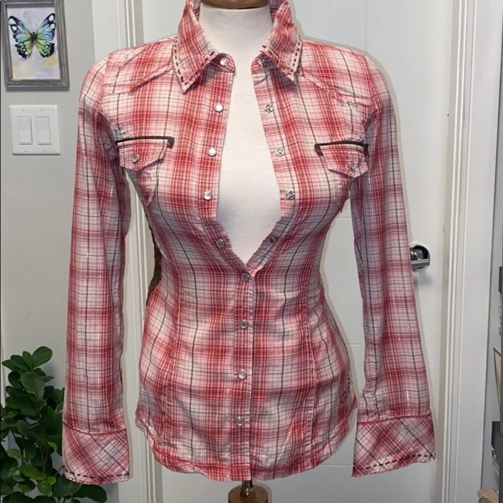 NWT Guess long sleeve button up top - Picture 1 of 5